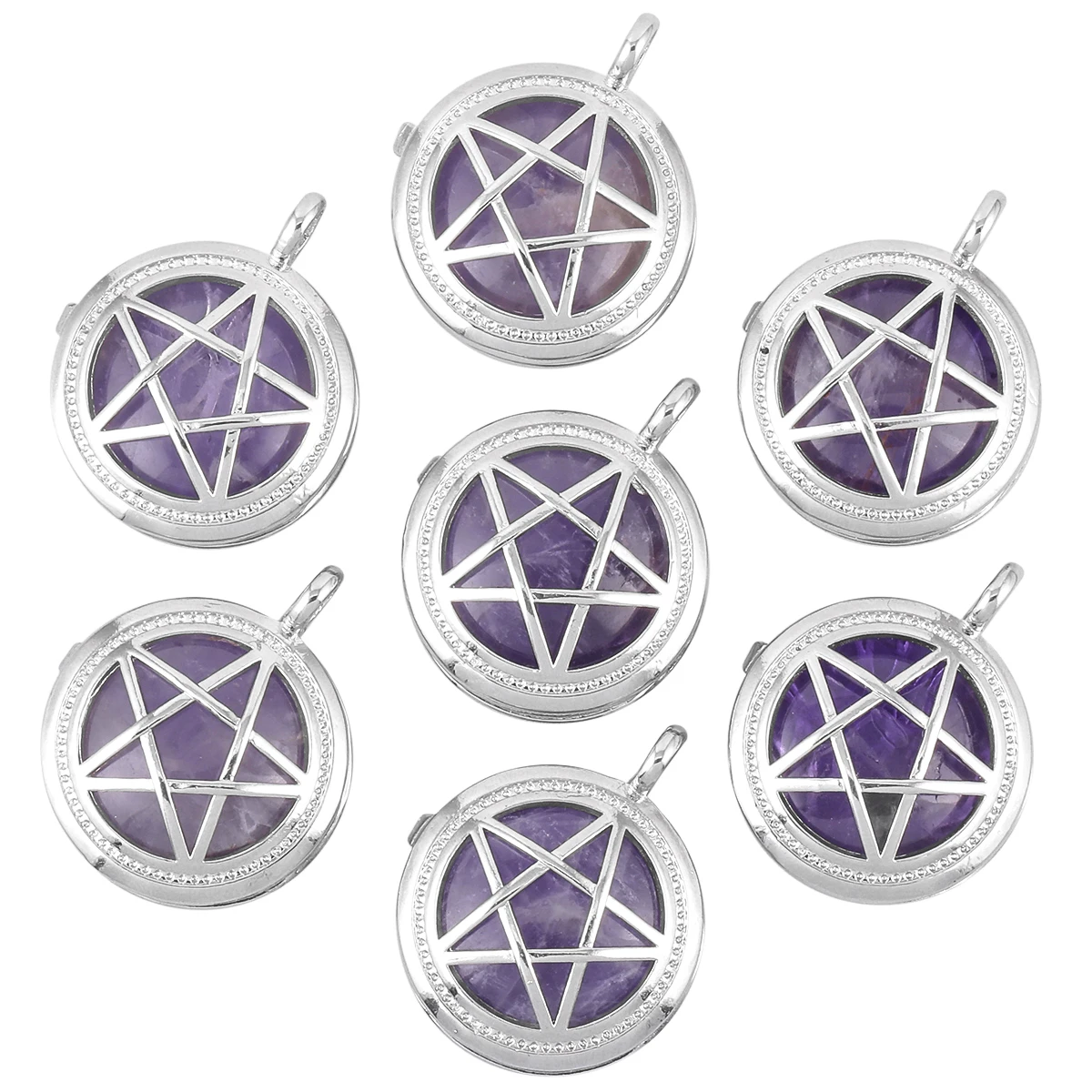 Healing Crystal Stone Diffuser Pendant Natural Amethyst Quartz Pentagram Knot Locket Charms For Jewelry Making Unisex
Healing Crystal Stone Diffuser Pendant Natural Amethyst Quartz Pentagram Knot Locket Charms For Jewelry Making Unisex