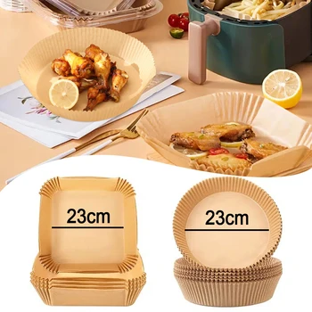 Large 23cm Air Fryer Disposable Paper Liner Non Stick Oven Mat Vegetable Cooking Special Parchment Paper for Airfryer Baking XXL