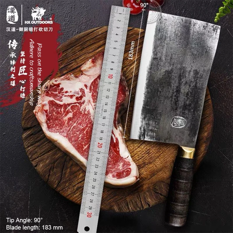 HX OUTDOORS Hand forged Cutting Knife 4Cr13 Steel kitchen domestic meat and bone cleaver Black color wood handle Chef's knife
HX OUTDOORS Hand forged Cutting Knife 4Cr13 Steel kitchen domestic meat and bone cleaver Black color wood handle Chef's knife