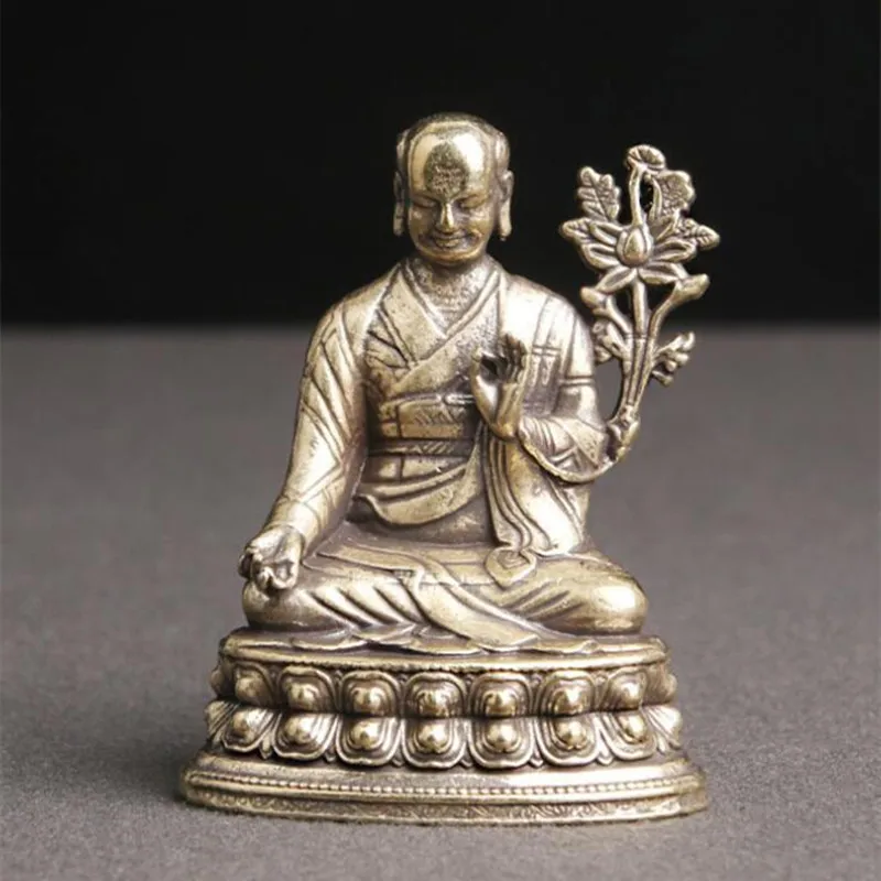 

Tibetan Buddha Statue Gongganingbu Old Handmade Pure Brass Folk Collection