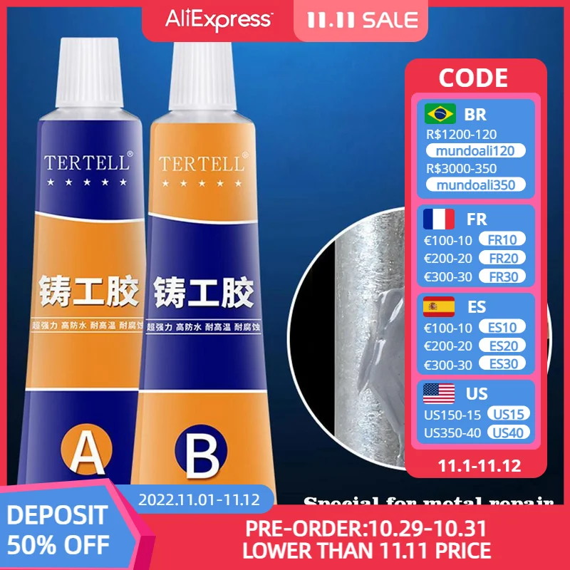 High Temperature Welding Glue Industrial Repair Paste Glue Heat Resistance Cold Metal Repair A&B Adhesive Gel Casting Agent Tool
High Temperature Welding Glue Industrial Repair Paste Glue Heat Resistance Cold Metal Repair A&B Adhesive Gel Casting Agent Tool