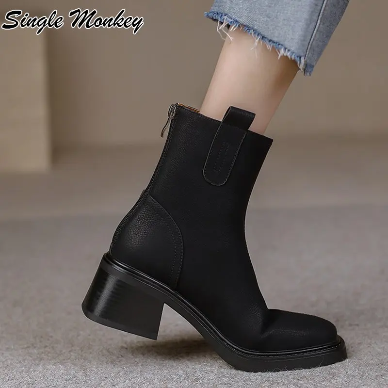 Women Shoes Mid Heels Ankle Chelsea Boots 2022 New Winter Chunky Fad Boots Square Toe Designer Dress Party Punk Mujer Botas
Women Shoes Mid Heels Ankle Chelsea Boots 2022 New Winter Chunky Fad Boots Square Toe Designer Dress Party Punk Mujer Botas