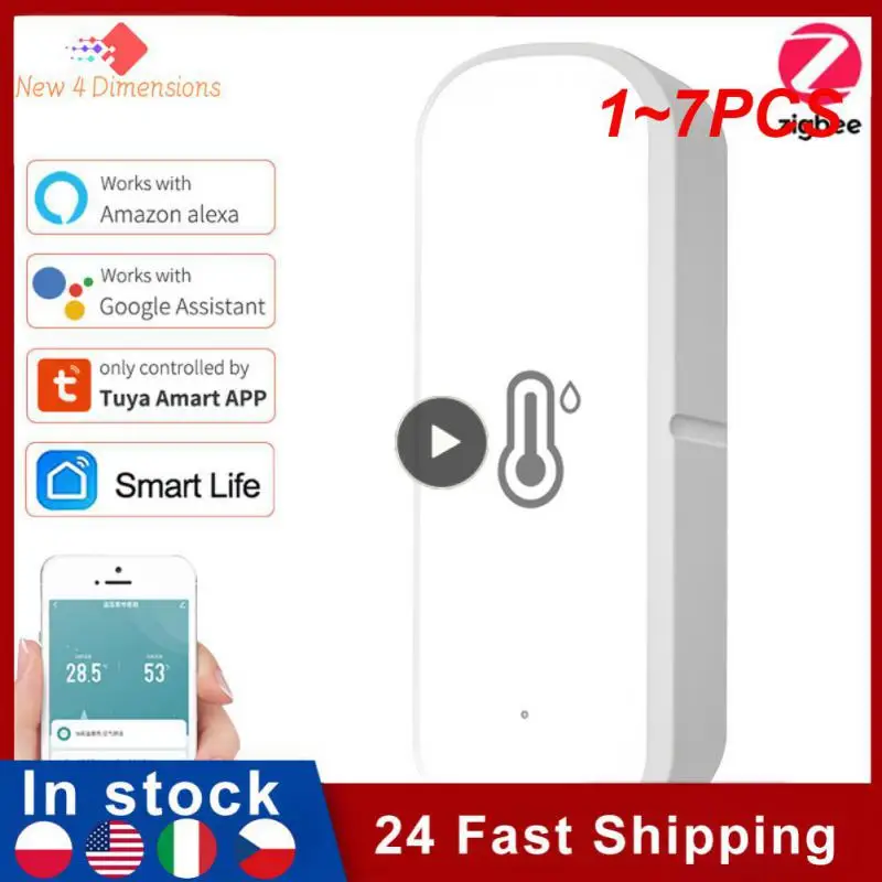 Датчик температуры и влажности Tuya ZigBee/Wi-Fi, домашний подключенный термометр, совместим с Smart Life, Alexa, Google Assistant, 1 ~ 7 шт.
Датчик температуры и влажности Tuya ZigBee/Wi-Fi, домашний подключенный термометр, совместим с Smart Life, Alexa, Google Assistant, 1 ~ 7 шт.