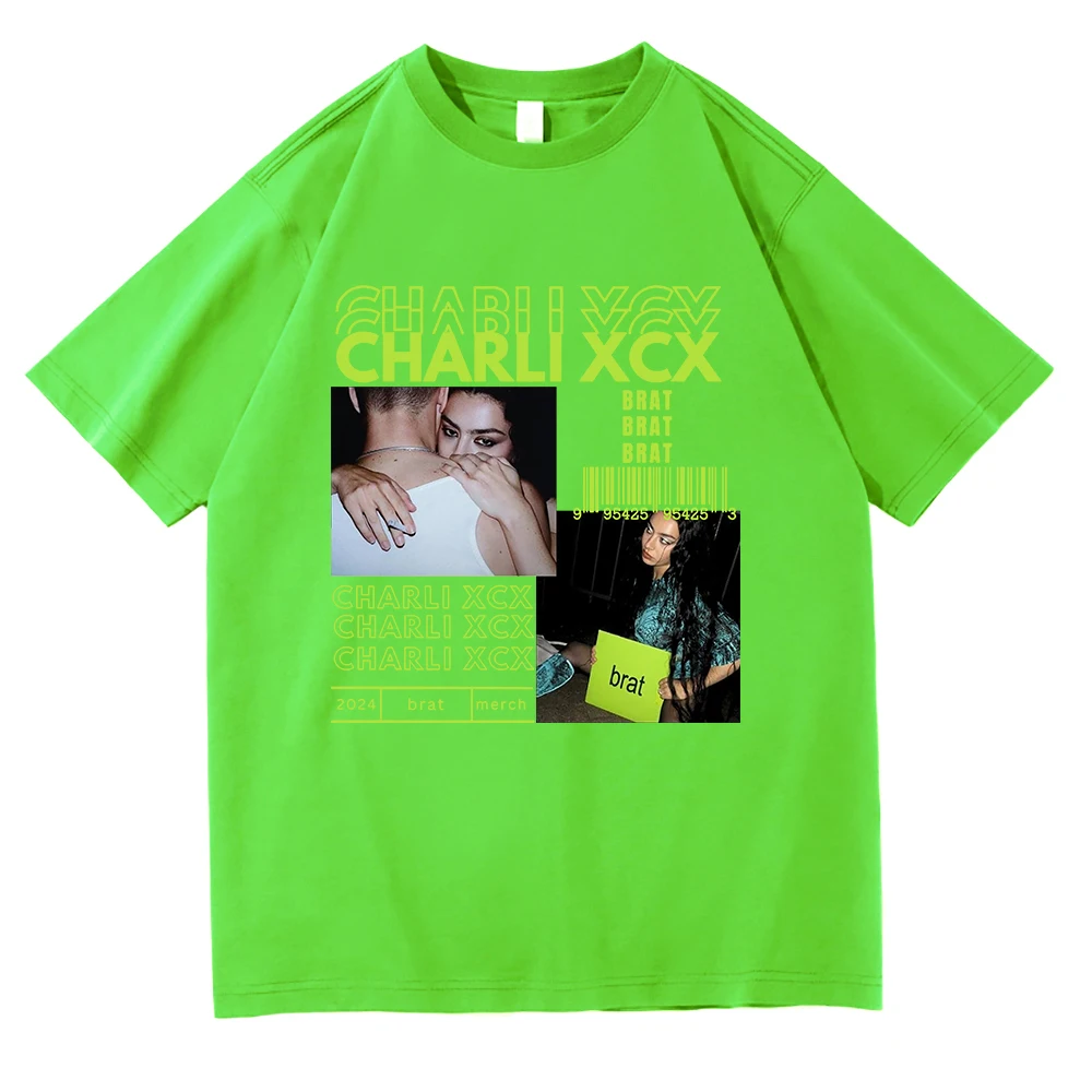 Футболки Charli Xcx Brat Tour 2024 модная Мужская/женская одежда винтажная эстетичные топы