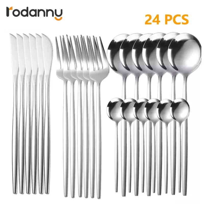 Rodanny 24pcs Tableware Set Fork Spoon Knife Kitchen Cutlery Set Stainless Steel Dinnerware Dinner Set Spoon and Fork Set
Rodanny 24pcs Tableware Set Fork Spoon Knife Kitchen Cutlery Set Stainless Steel Dinnerware Dinner Set Spoon and Fork Set