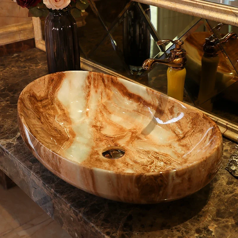 Light luxury Countertop Basin Bathroom Sinks Washbasin Ceramic Bathroom Washbasins Hotel Art Basin Balcony Small Washing Sink
Light luxury Countertop Basin Bathroom Sinks Washbasin Ceramic Bathroom Washbasins Hotel Art Basin Balcony Small Washing Sink