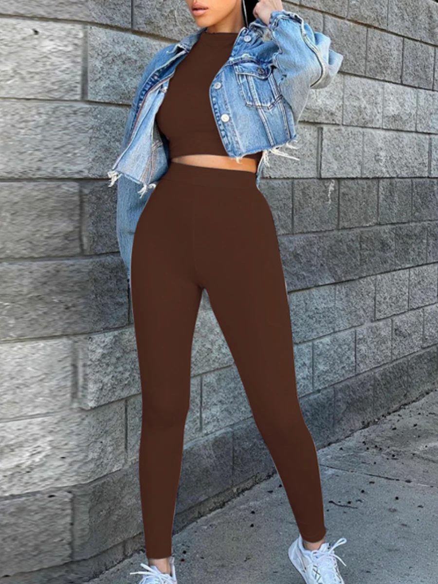 LW Casual Two 2 Piece Sweatsuits Tracksuit For Women Outfits Solid Skinny Turtleneck Crop Top Body-Shaping Female Pants Set 
LW Casual Two 2 Piece Sweatsuits Tracksuit For Women Outfits Solid Skinny Turtleneck Crop Top Body-Shaping Female Pants Set