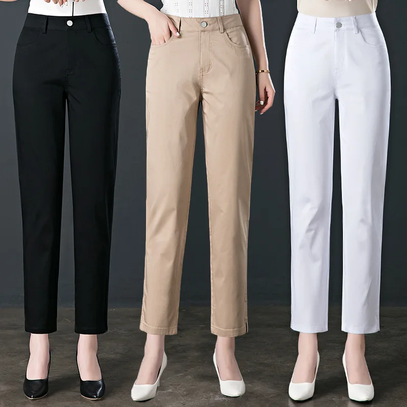 Washed Cotton Casual Straight Pants Women 2022 Summer High Waist Thin Ninth Pants Comfortable Straight Pants, Abdominal Pants 
Washed Cotton Casual Straight Pants Women 2022 Summer High Waist Thin Ninth Pants Comfortable Straight Pants, Abdominal Pants