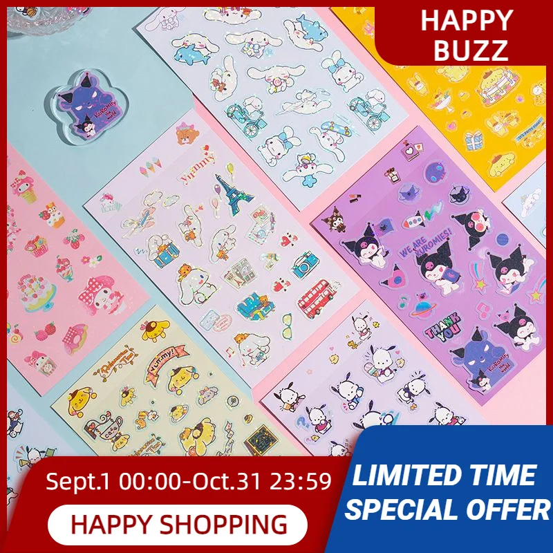Sanrio Waterproof Pack Stickers Kawaii Laser Laptop Scrapbook Decal Stationery Hand Account Cartoon DIY Decoration
Sanrio Waterproof Pack Stickers Kawaii Laser Laptop Scrapbook Decal Stationery Hand Account Cartoon DIY Decoration