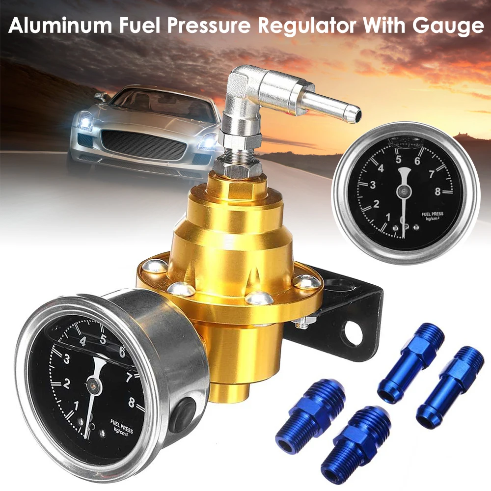 Car Universal Adjustable Aluminum Fuel Pressure Regulator With Gauge Kit Auto Replacement Parts Black Red Gold Silver Blue
Car Universal Adjustable Aluminum Fuel Pressure Regulator With Gauge Kit Auto Replacement Parts Black Red Gold Silver Blue