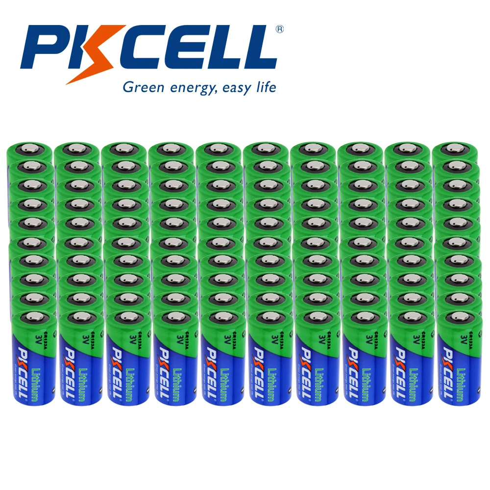 100Pcs Pkcell CR123A 3V Lithium Li- MnO2 Battery Lamp batteries Equal CR123 123A CR17345 KL23a VL123A DL123A 5018LC EL123AP
100Pcs Pkcell CR123A 3V Lithium Li- MnO2 Battery Lamp batteries Equal CR123 123A CR17345 KL23a VL123A DL123A 5018LC EL123AP