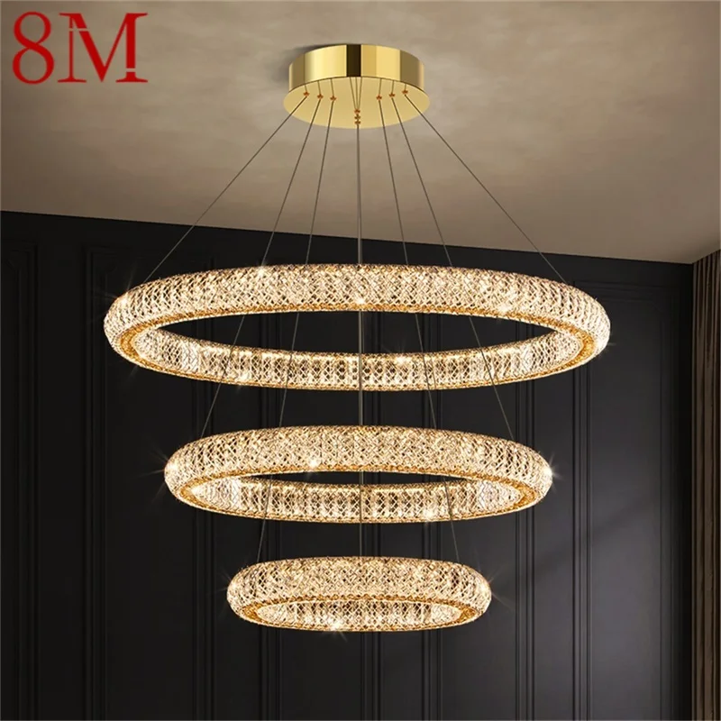 8M Modern Pendant Lamp Crystal Round Rings LED Luxury Fixtures Decorative Chandelier For Home Living Room Bedroom
8M Modern Pendant Lamp Crystal Round Rings LED Luxury Fixtures Decorative Chandelier For Home Living Room Bedroom