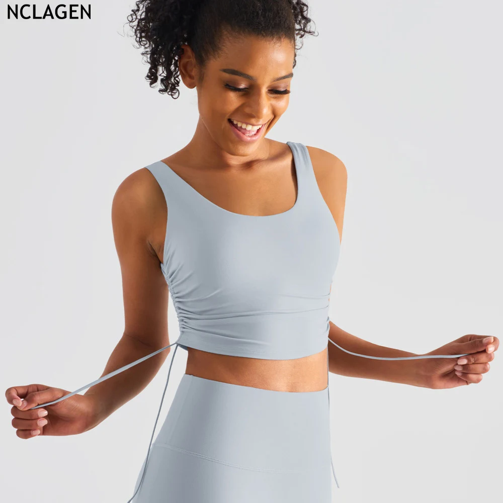 NCLAGEN Yoga Vest With Built In Bra Naked Feel U-shaped Waist Drawstring Sports Women Elastic Running Gym Underwear Crop Top
NCLAGEN Yoga Vest With Built In Bra Naked Feel U-shaped Waist Drawstring Sports Women Elastic Running Gym Underwear Crop Top