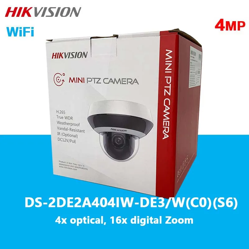 

HIKVISION 2-Дюймовая 4MP 4x Zoom Wi-Fi Мини PT купольная IP-камера DS-2DE2A404IW-DE3/W(C0)(S6) IR 20m Buit-in Mic 2,8-12 мм распознавание лица