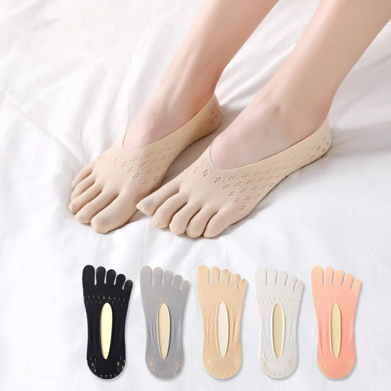 

Women Summer Five-Finger Socks Female Ultrathin Sock Funny Toe Invisible Sokken with Silicone Anti-Skid Breathable Anti-Friction