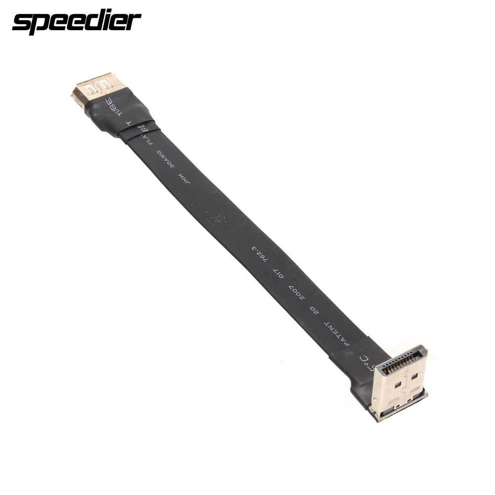 

Кабель-удлинитель Displayport «Папа-мама», плоский кабель с разъемом DP на DP V1.2 90 градусов, кабель для видеокарты Displayport