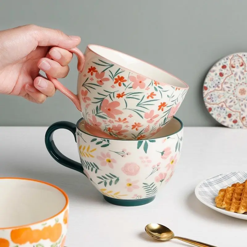 Vintage Floral Pattern Ceramic Mug Breakfast Mug Large Capacity Microwavable Coffee Mug Office Drinking Mug
Vintage Floral Pattern Ceramic Mug Breakfast Mug Large Capacity Microwavable Coffee Mug Office Drinking Mug