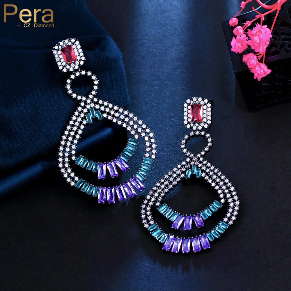 Pera Elegant Purple Blue CZ Crystal Black Gun Plated Long Hollow Dangle Drop Earrings for Women Jewelry Party Accessories E911
Pera Elegant Purple Blue CZ Crystal Black Gun Plated Long Hollow Dangle Drop Earrings for Women Jewelry Party Accessories E911