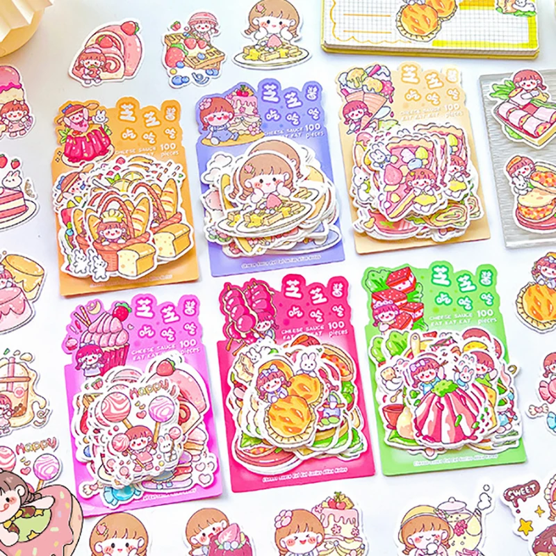 100 шт./пакет Kawaii Eat Food, Набор наклеек, милый мультяшный материал для ручного счета, INS стиль, модные декоративные канцелярские наклейки
100 шт./пакет Kawaii Eat Food, Набор наклеек, милый мультяшный материал для ручного счета, INS стиль, модные декоративные канцелярские наклейки