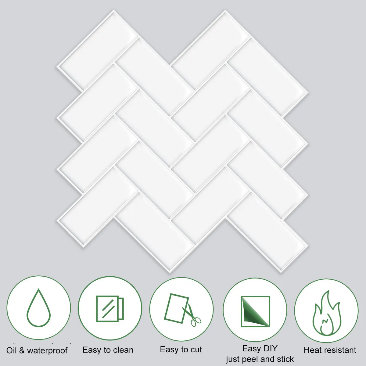 3 Pcs 3D Herringbone Self-adhesive Bathroom Kitchen Wall Tile Sticker Environmentally friendly Antibacterial & Mildew proof
3 Pcs 3D Herringbone Self-adhesive Bathroom Kitchen Wall Tile Sticker Environmentally friendly Antibacterial & Mildew proof