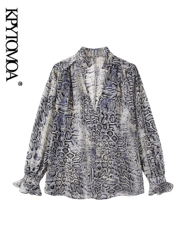 KPYTOMOA женские Модные свободные полупрозрачные блузки с животным принтом винтажные женские рубашки с V-образным вырезом и длинным рукавом Бл... 
KPYTOMOA женские Модные свободные полупрозрачные блузки с животным принтом винтажные женские рубашки с V-образным вырезом и длинным рукавом Бл...