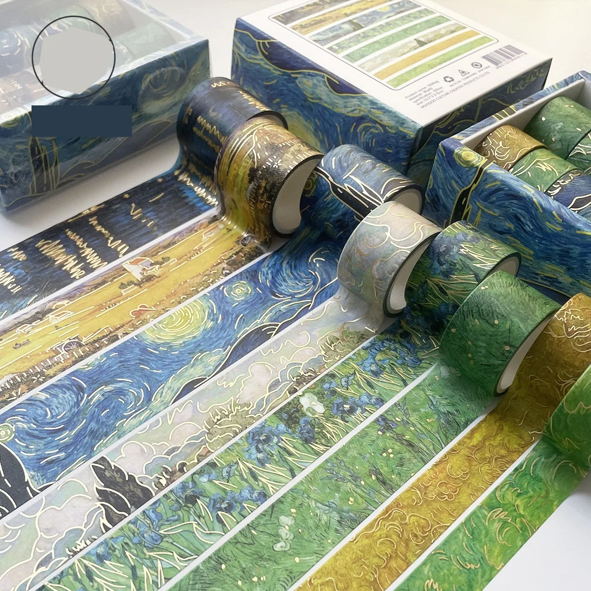8 Pcs/Set Bronzing Art Washi Tape Set Van Gogh Impression Scrapbooking Diary Decoration Papeleria Masking Tape Stationery
8 Pcs/Set Bronzing Art Washi Tape Set Van Gogh Impression Scrapbooking Diary Decoration Papeleria Masking Tape Stationery