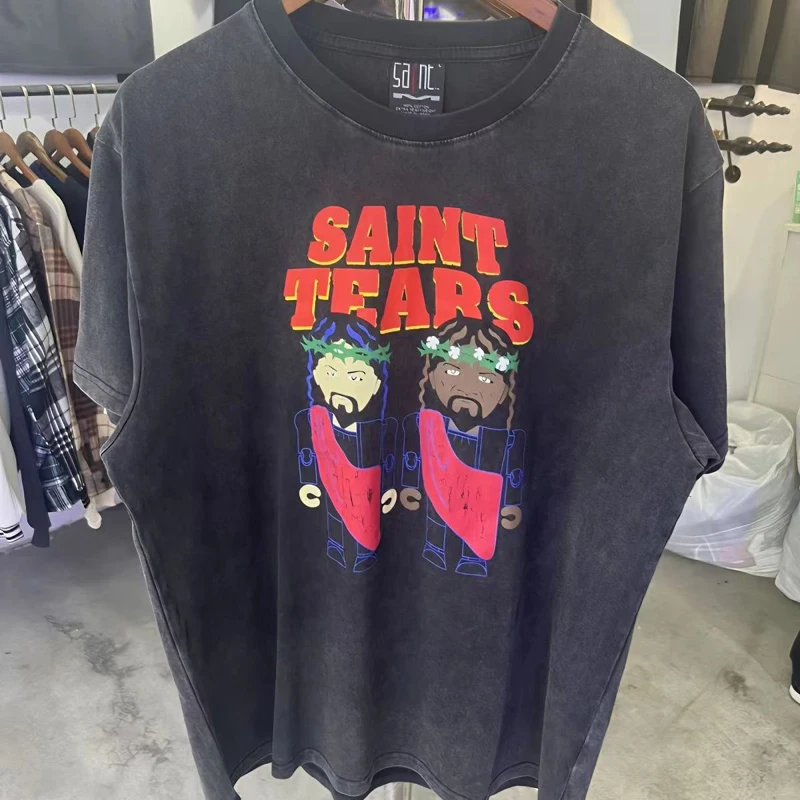 Реальное фото, свободная повседневная футболка с коротким рукавом в стиле Святого дневника, с рисунком воды, для улицы, мужская и женская футболка
Реальное фото, свободная повседневная футболка с коротким рукавом в стиле Святого дневника, с рисунком воды, для улицы, мужская и женская футболка