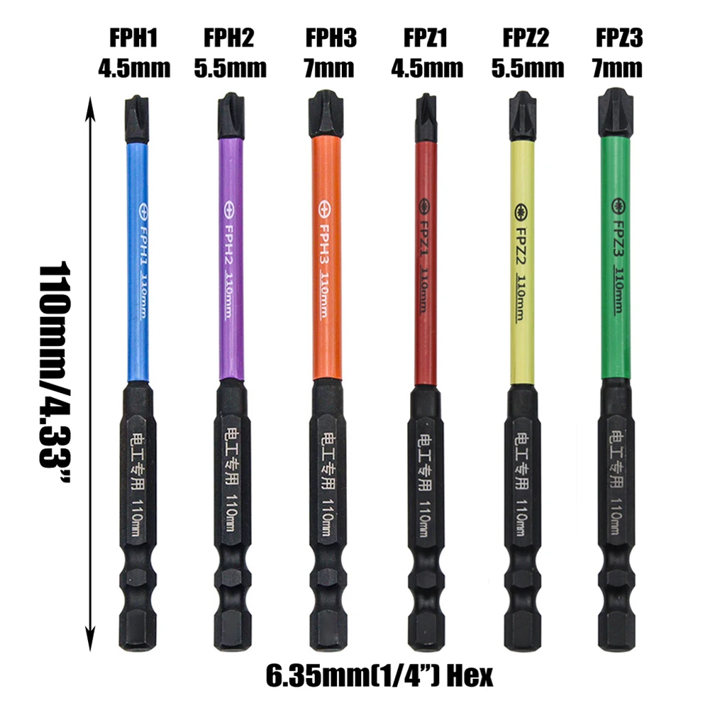 6pcs 110mm Magnetic Special Cross Screwdriver Bit Nutdrivers Batch Head For Electrician Power Tool FPH1 FPH2 FPH3 FPZ1 FPZ2 FPZ3
6pcs 110mm Magnetic Special Cross Screwdriver Bit Nutdrivers Batch Head For Electrician Power Tool FPH1 FPH2 FPH3 FPZ1 FPZ2 FPZ3