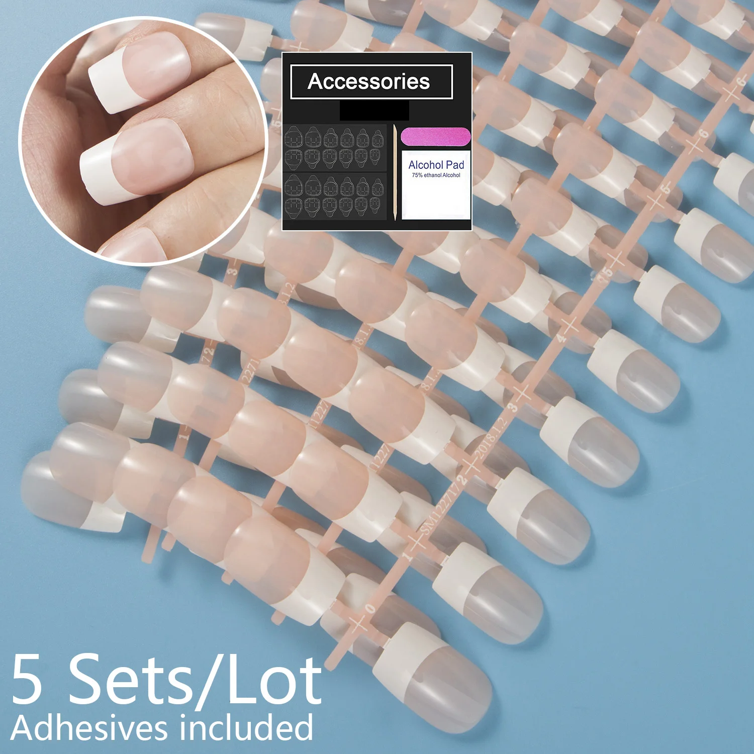 Nail Adhesive Stickers Inculded 5 Packs/Lot French Sqaure False Nail Press on Fake Nail Full Cover Middle Length Nail DIY
Nail Adhesive Stickers Inculded 5 Packs/Lot French Sqaure False Nail Press on Fake Nail Full Cover Middle Length Nail DIY