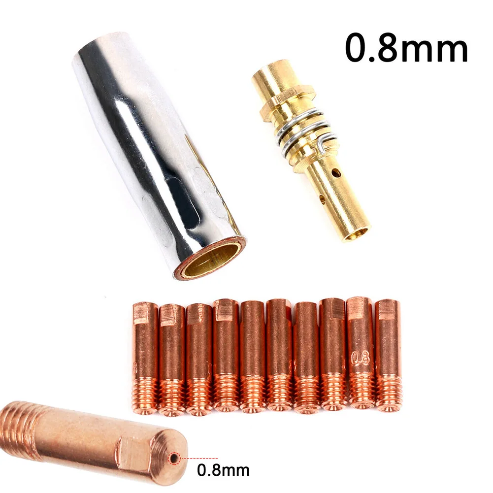12 Pcs MB15 MIG Welding Nozzle Shroud Contact Tips 0.6mm/0.8mm/1.0mm Tip Holder Gas Diffuser Welding Torch Accessories Set
12 Pcs MB15 MIG Welding Nozzle Shroud Contact Tips 0.6mm/0.8mm/1.0mm Tip Holder Gas Diffuser Welding Torch Accessories Set