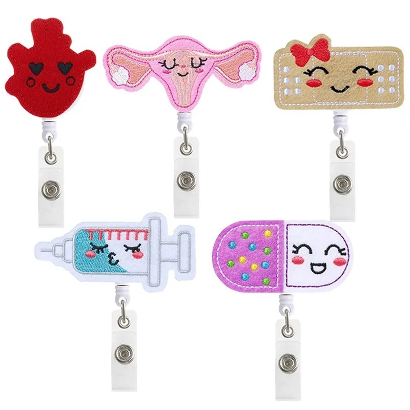 Cartoon Felt Cloth Embroidery Retractable Easy Pull Badge Reel Clip Id Card Holder Nursing Accessories
Cartoon Felt Cloth Embroidery Retractable Easy Pull Badge Reel Clip Id Card Holder Nursing Accessories