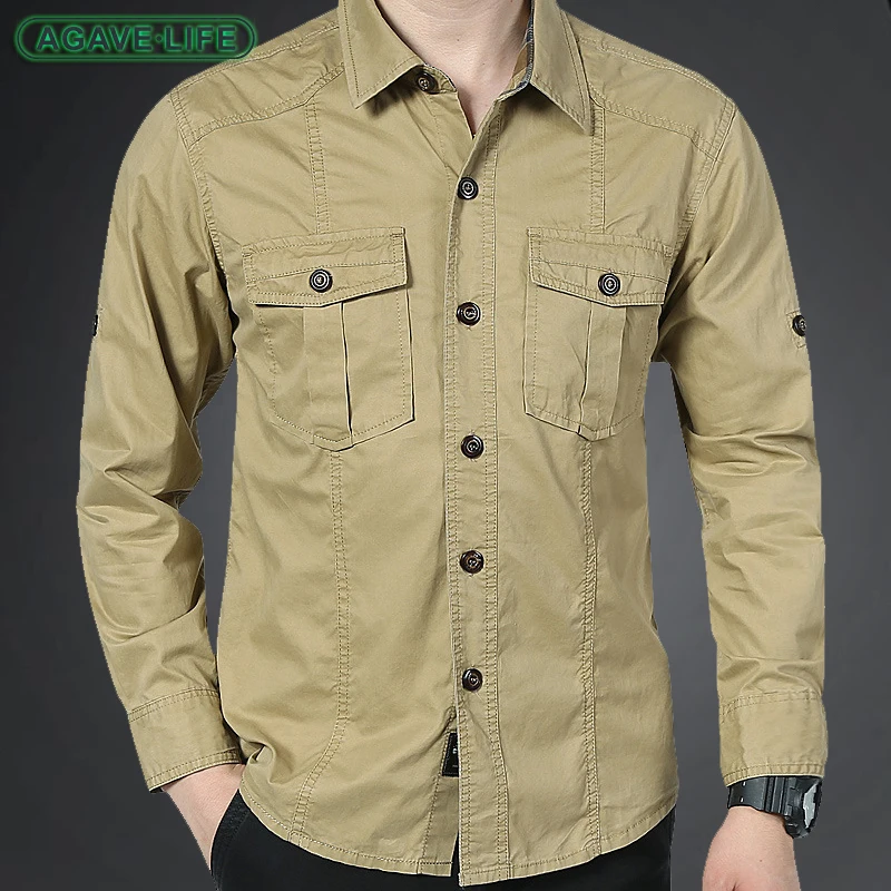 New Men's Long-sleeve Shirt Spring Autumn Loose Military Tactical Shirts Men Loose Casual Solid Color Outdoor Lapel Shirt Jacket
New Men's Long-sleeve Shirt Spring Autumn Loose Military Tactical Shirts Men Loose Casual Solid Color Outdoor Lapel Shirt Jacket