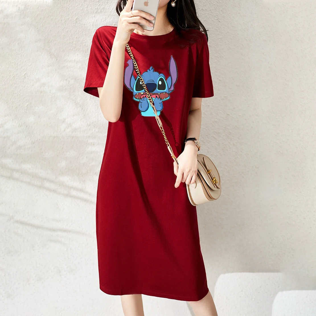 Stitch Summer Dresses for Women Party Disney Cartoon Kawaii Dress Short Sleeve Loose Midi Sukienka Fashion Red Black Streetwear
Stitch Summer Dresses for Women Party Disney Cartoon Kawaii Dress Short Sleeve Loose Midi Sukienka Fashion Red Black Streetwear
