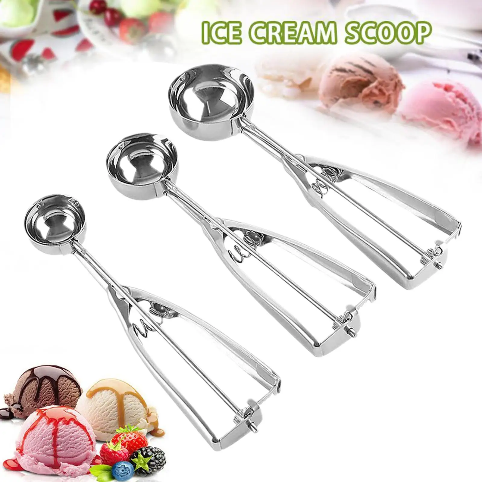 3 Size Ice Cream Scoop Trigger Metal Cookie Spoon Ice Ball Mold Non-Stick Potatoes Watermelon Ice Cream Digger Scoop Tools
3 Size Ice Cream Scoop Trigger Metal Cookie Spoon Ice Ball Mold Non-Stick Potatoes Watermelon Ice Cream Digger Scoop Tools