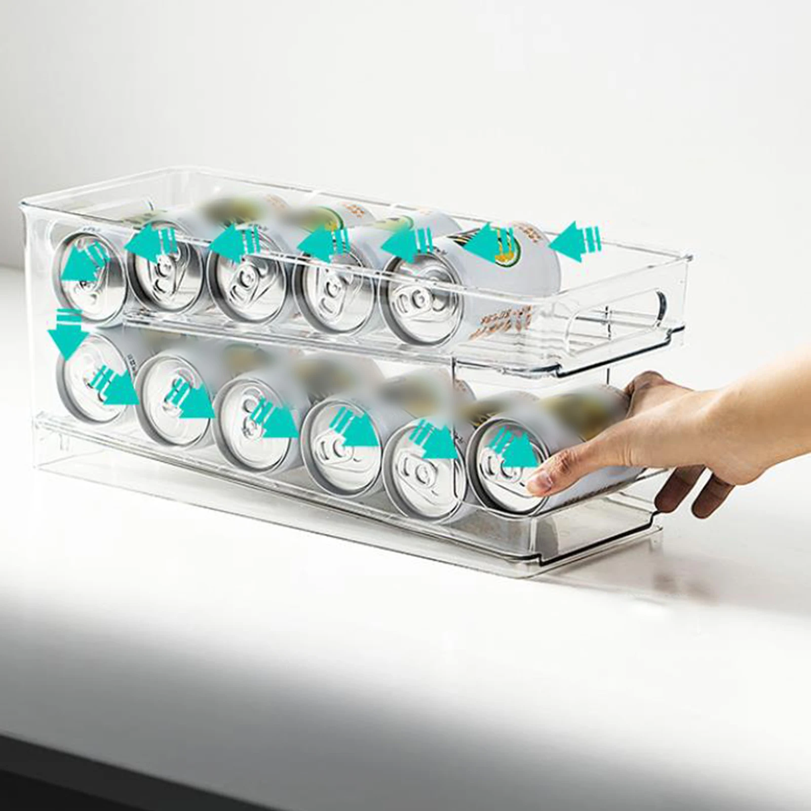 2-Tier Soda Can Beverage Bottle Holder Rolling Refrigerator Organizer Bins For Fridge Kitchen Beverage Storage Rack Container
2-Tier Soda Can Beverage Bottle Holder Rolling Refrigerator Organizer Bins For Fridge Kitchen Beverage Storage Rack Container