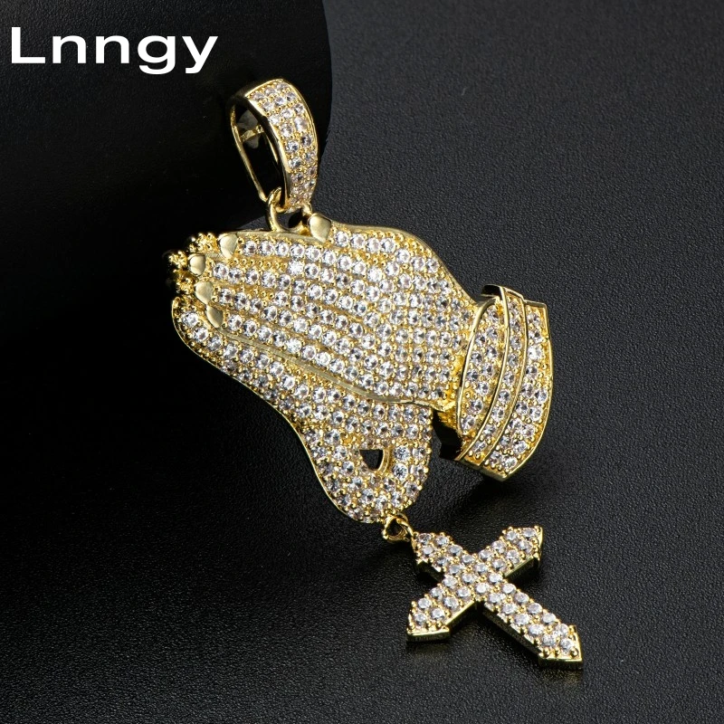Lnngy Iced Out Praying Hand with Cross Charm Pendant for Mens Women 14K Solid Yellow Gold Hip Hop CZ Religious Jewelry Gift
Lnngy Iced Out Praying Hand with Cross Charm Pendant for Mens Women 14K Solid Yellow Gold Hip Hop CZ Religious Jewelry Gift