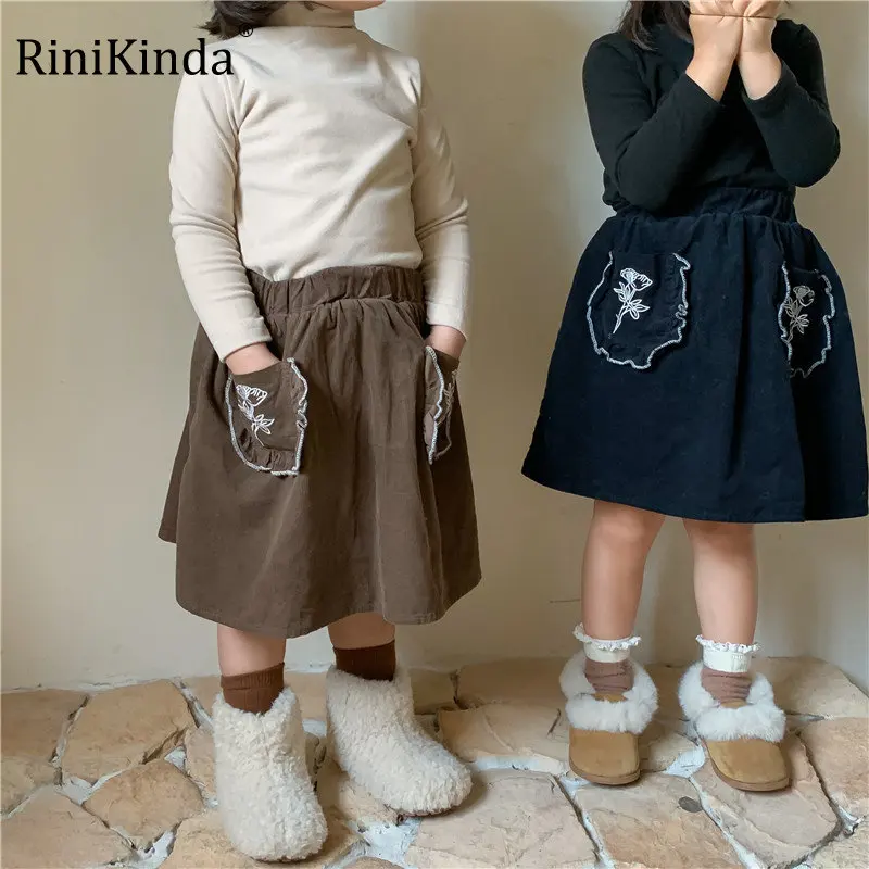 RiniKinda Children's Clothing Winter Girls Sweet Pocket Corduroy Skirt Embroidery Skirt Short Loose Skirt Fashion Kids Skirt
RiniKinda Children's Clothing Winter Girls Sweet Pocket Corduroy Skirt Embroidery Skirt Short Loose Skirt Fashion Kids Skirt