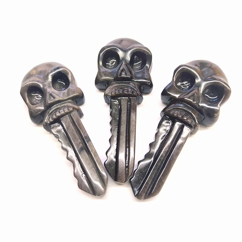 Оптовая продажа, натуральные кристаллы, народные ремесла, 110 мм, лечебный камень, Серебряный обсидиановый череп, ключ для украшения дома, FGH
Оптовая продажа, натуральные кристаллы, народные ремесла, 110 мм, лечебный камень, Серебряный обсидиановый череп, ключ для украшения дома, FGH