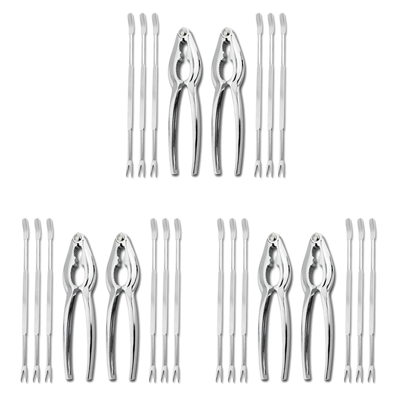 Набор инструментов для морепродуктов из 24 предметов, штанги краба из нержавеющей стали, штанги и вилки, набор инструментов для резки орехов, щипцы для моллюсков