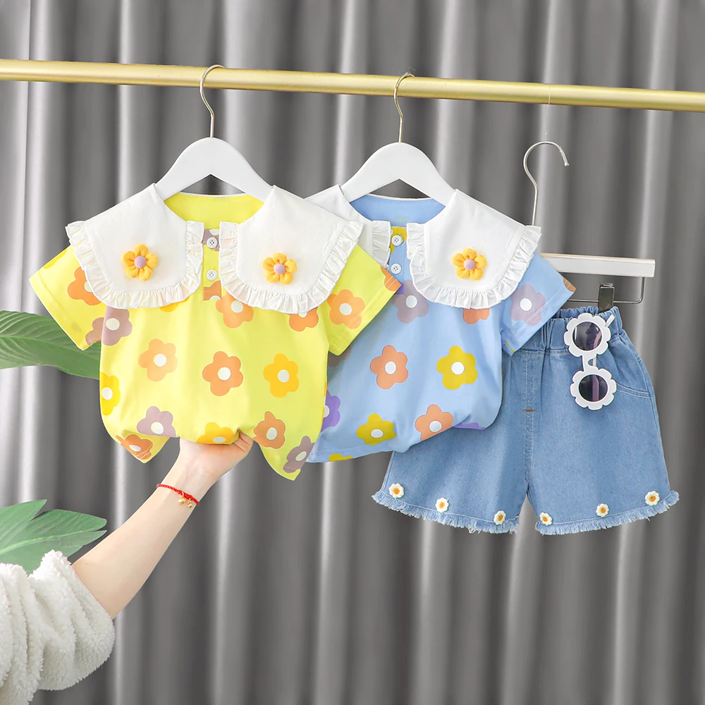 NEW Summer Toddler Girl Clothes Set Baby Outfit Flower Short Sleeve Shirt and Jeans Cotton Newborn Clothing Suit
NEW Summer Toddler Girl Clothes Set Baby Outfit Flower Short Sleeve Shirt and Jeans Cotton Newborn Clothing Suit