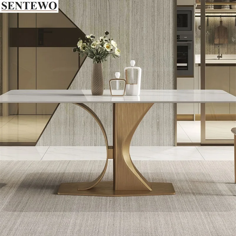 Luxury Rock Slab Dining Table 4 Dinner Chairs Set Metal Titanium Gold Frame Faux Marble Table Furniture Cuisine Avec Chaise
Luxury Rock Slab Dining Table 4 Dinner Chairs Set Metal Titanium Gold Frame Faux Marble Table Furniture Cuisine Avec Chaise