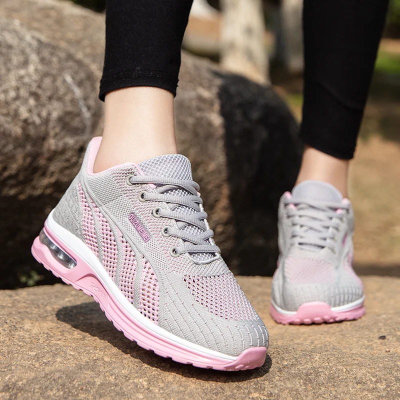 

Nowe buty do biegania damskie oddychające sneakersy letnie jasne siatkowe poduszki powietrzne damskie sportowe buty odkryte