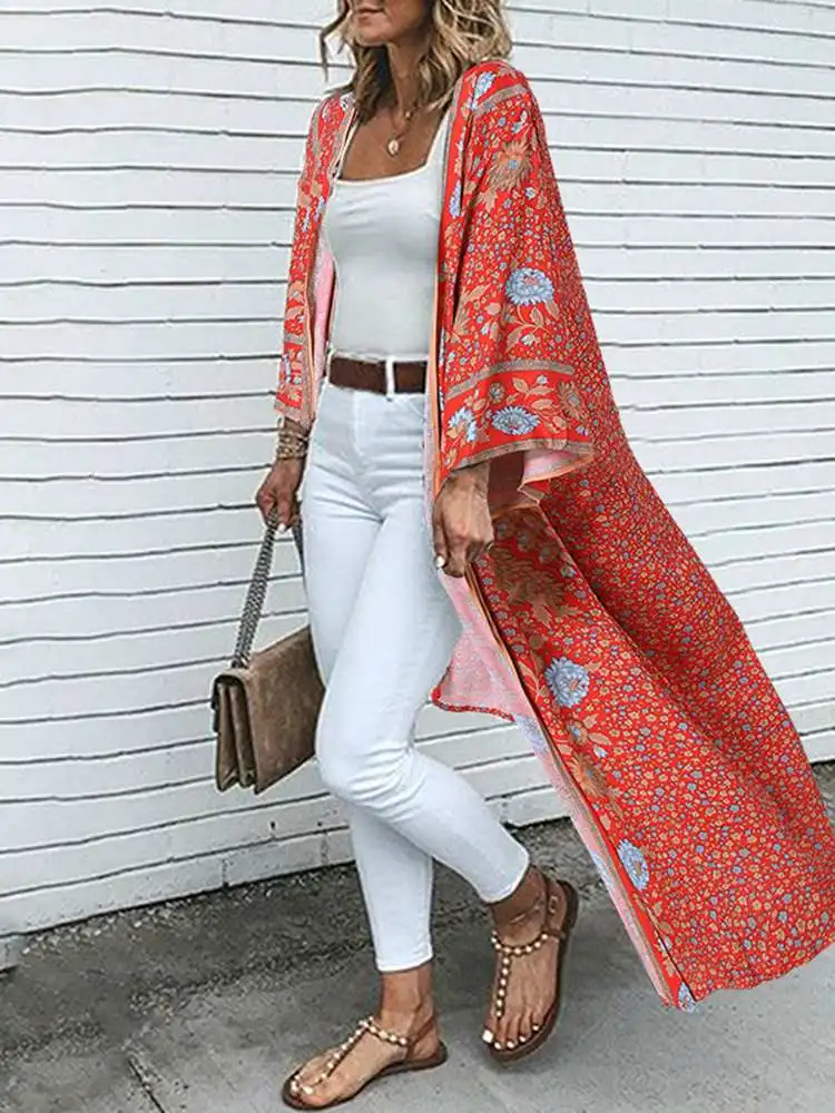 ZANZEA Summer Bohemian Cardigan Women Floral Printed Beach Kimono Shirt Casual Open Front Long Sleeve Blouse Vintage Long Tops 
ZANZEA Summer Bohemian Cardigan Women Floral Printed Beach Kimono Shirt Casual Open Front Long Sleeve Blouse Vintage Long Tops