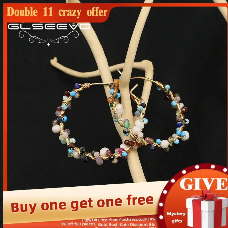 GLSEEVO Natural pearls Colored Stone Women's Big Earrings Winding Design Vintage Trend Jewelry Anniversary Gift
GLSEEVO Natural pearls Colored Stone Women's Big Earrings Winding Design Vintage Trend Jewelry Anniversary Gift