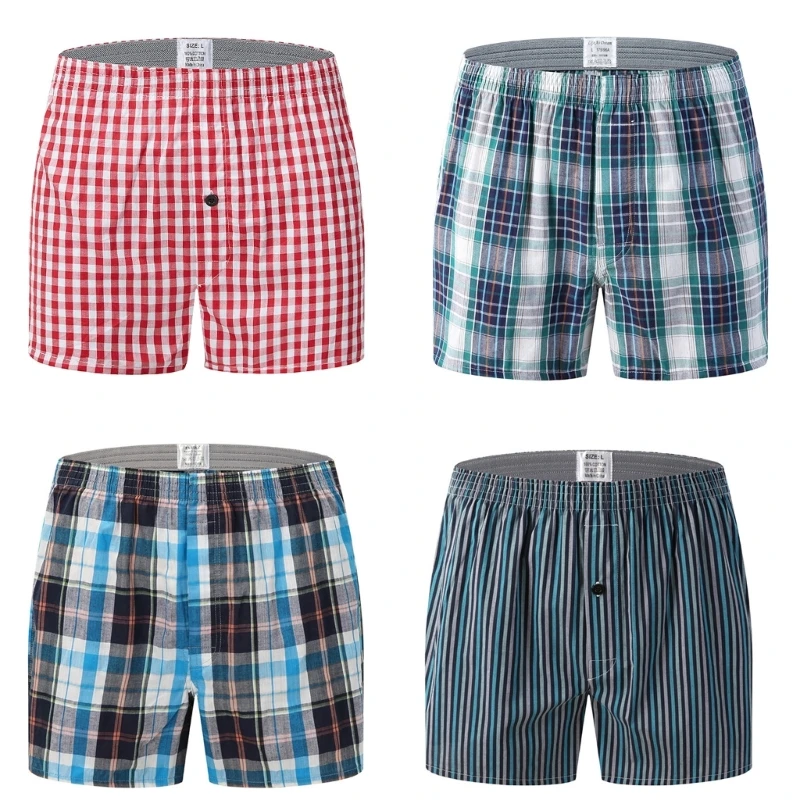 Men's Cotton Underwear Plaid Boxers Shorts Comfortable Sleep Underpants Male Boxers Briefs for Travel House Homewear
Men's Cotton Underwear Plaid Boxers Shorts Comfortable Sleep Underpants Male Boxers Briefs for Travel House Homewear