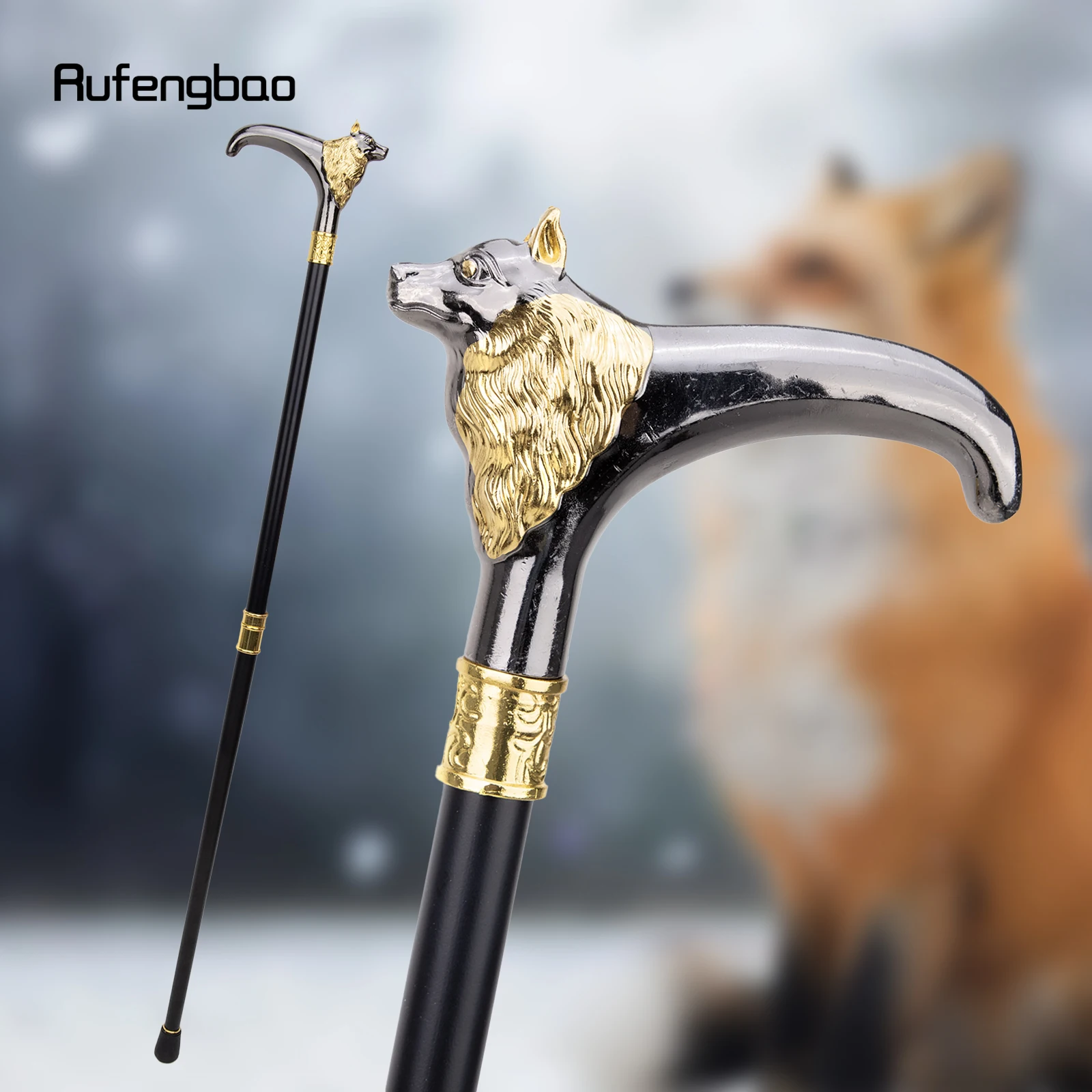 Gold Black Luxury Fox Animal Walking Stick with 30cm Hidden Plate Self Defense Fashion Cane Plate Cosplay Crosier Stick 93cm
Gold Black Luxury Fox Animal Walking Stick with 30cm Hidden Plate Self Defense Fashion Cane Plate Cosplay Crosier Stick 93cm