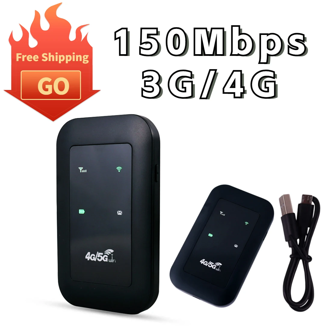 

150Mbps WiFi Repeater 4G LTE Router Signal Amplifier Network Expander Adaptor 3G/4G SIM Card Slot Extender Modem Dongle