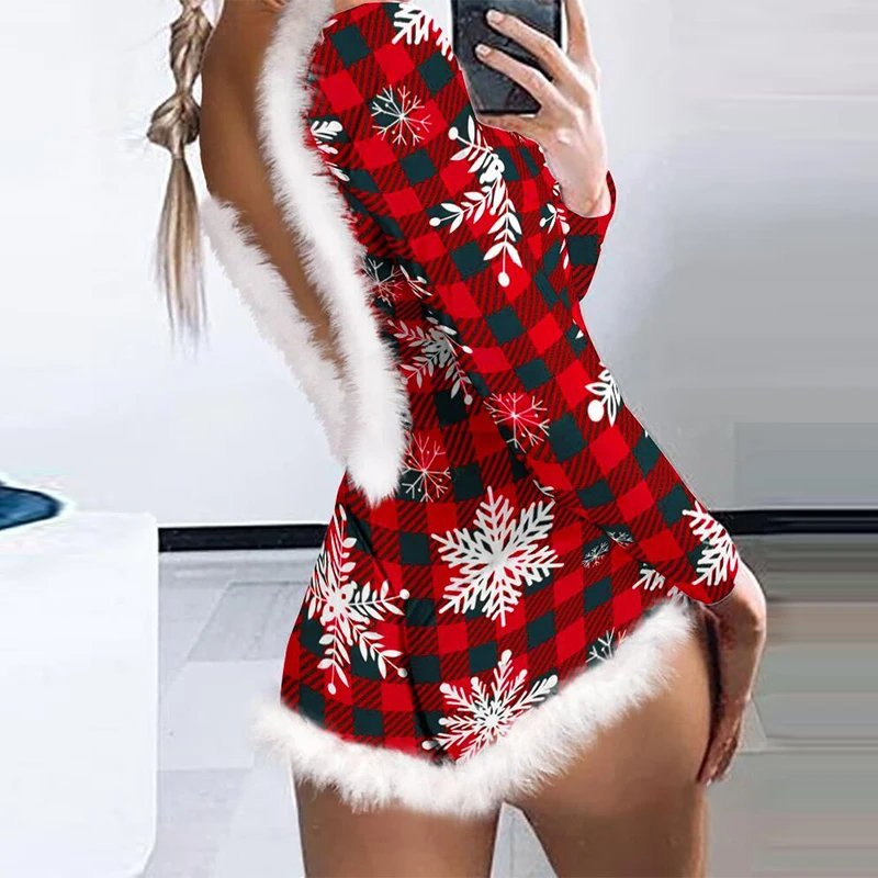Sexy Casual Backless Waist Slim Jumpsuit 2022 Christmas Dress Women's Winter Fashion Printed Fur Patchwork Long Sleeve Jumpsuit
Sexy Casual Backless Waist Slim Jumpsuit 2022 Christmas Dress Women's Winter Fashion Printed Fur Patchwork Long Sleeve Jumpsuit
