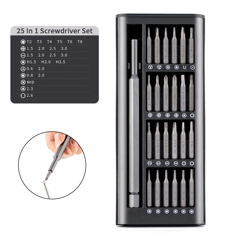 25 In 1 Screwdriver Kit DIY Dismountable Precision Magnetic Screwdriver Set Torx Hex Bit Handle Mobile Phone Repair Tools
25 In 1 Screwdriver Kit DIY Dismountable Precision Magnetic Screwdriver Set Torx Hex Bit Handle Mobile Phone Repair Tools