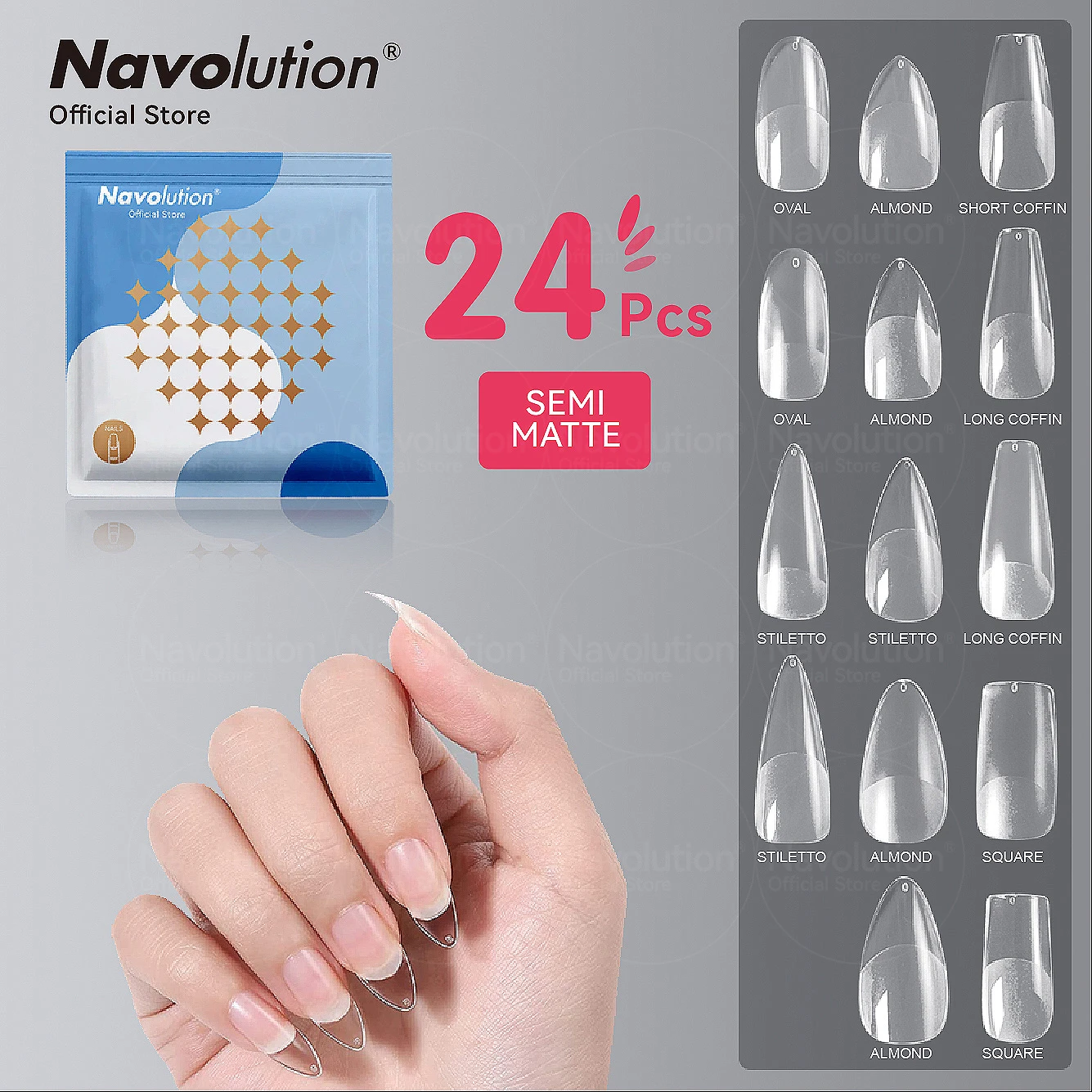 Искусственные ногти NAVOLUTION, 24 шт., искусственные ногти, полуматовые/матовые искусственные ногти для наращивания
Искусственные ногти NAVOLUTION, 24 шт., искусственные ногти, полуматовые/матовые искусственные ногти для наращивания